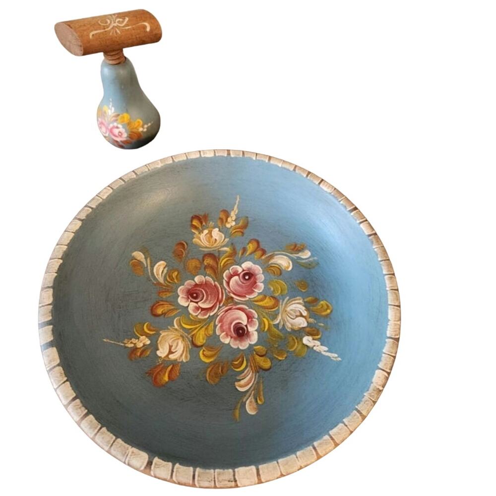 GERMAN handcrafted nutcracker and bowl